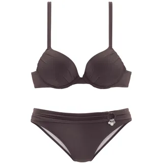 s.Oliver Push-Up-Bikini mit Zierring an der Hose, braun,