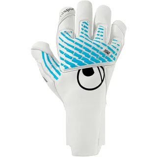 uhlsport Fußball Torwarthandschuhe Fangmaschine Cybertec - Absolutgrip SC - Enger Torwart-Handschuh mit hervorragendem Grip, 8, weiß/cyberblau/schwarz