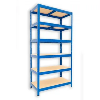 Garagenregal mit Holzböden Biedrax 50 x 90 x 180 cm blau - 6 Fachböden MDF