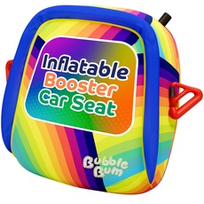 BubbleBum Aufblasbarer Autositz – Reise-Sitzerhöhung – tragbarer Autositzerhöhung – Sitzerhöhung für Auto – schmaler, faltbarer Autositz – perfekt für Kinder von 4–11 Jahren – Regenbogen