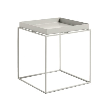 HAY Tray Table Beistelltisch viereckig warmgrau pulverbeschichtetes Stahlgestell, Maße: 40 x 40 x 44 cm, 102503-2409000