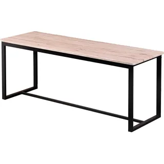 3.00 Sitzbank Holz / Metall - ca. 120 x 35 x 45 cm - Bank belastbar bis 120 Kg - Schwarz