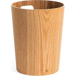 Holz-Müllbehälter aus echtem Holz | Moderne Holz-Mülltonne für Büro, Kinderzimmer, Schlafzimmer usw. | Eichenholz