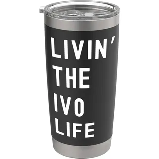 Ivo Lebt Das Ivo-Leben Name Lustig Doppelwandiger Edelstahl-Thermobecher