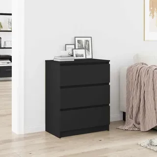 vidaXL Sideboard Schwarz 60x35x76 cm Holzwerkstoff - Schwarz