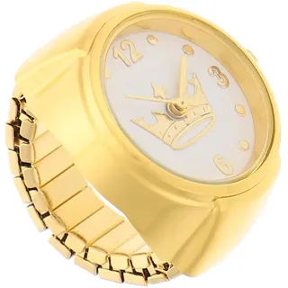 UKCOCO Ringuhr Für Damen Analog Quarz Kleine Fingeruhr Im Vintage Ringdesign Elastisch Schmuckuhr Mit Dezenter Dekoration