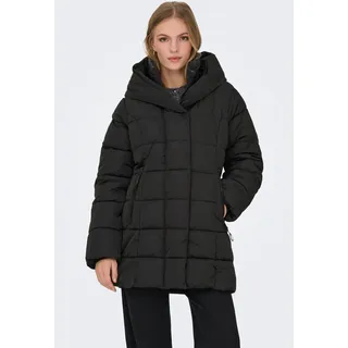Steppmantel ONLY "ONLCHRISTIE PUFFER COAT OTW", Damen, Gr. M, schwarz, Web, Obermaterial: 100% Polyester, unifarben, knielang, Mäntel Steppmantel