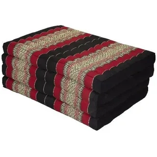 Fine Asianliving Thaimatte Faltbar Kapokfüllung 80x200cm XXXL Thai Kissen Meditation Matte Matratze Kapok 301-O01 - Rot