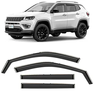CLIM ART Windabweiser für/kompatible mit Jeep Compass 2016-2026 - Integrierte Regenabweiser - Autofenster Sonnen-&Regenschutz - Windabweiser Autofenster - Einfache Montage - Garantie 4 Set D
