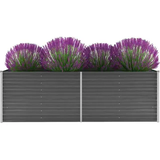vidaXL Garten-Hochbeet Verzinkter Stahl 240x80x77 cm Grau - Grau