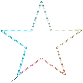 Well Home Weihnachtsbeleuchtung Stern mit 45 RGB-LEDs mit Controller, 60 x 0,6 x 57 cm