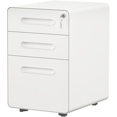YITAHOME 3-Drawer Rolling File Cabinet, Metal Mobile File Cabinet with Lock, Filing Cabinet Under Desk fits Legal/Letter/A4 Size for Home/Office, Fully Assembled, White