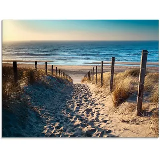 Artland Glasbild »Weg zum Nordseestrand Sonnenuntergang« Strand 1 Stk. tlg. in verschiedenen Größen, beige