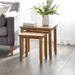 Julian Bowen Mallory Satztisch, 2-teilig, Eiche, 56 x 50 x 38