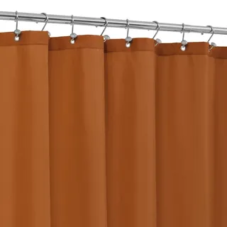 ALYVIA SPRING Duschvorhang aus Stoff, wasserdicht, weich, Hotelqualität, mit 3 Magneten, leicht und maschinenwaschbar, Standardgröße 183 x 183 cm, Burnt Orange