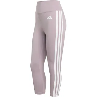 adidas Women's Optime Essentials Workout 3-Stripes 3/4 Leggings, preloved fig/white, L",