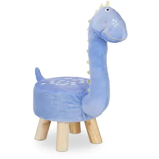 Relaxdays Kinderhocker Dino 57 x 28 x 57 cm Holz blau