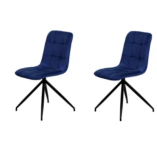 La Silla Española Holzstuhl, Stoffe, Indigoblau, Maße: 46 cm (Breite) x 57 cm (Tiefe) x 88 cm (Höhe)