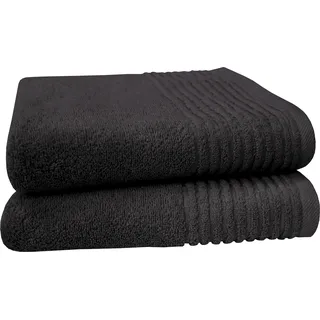 Dyckhoff Handtücher "Handtuch-Set BRILLANT 2-tlg., Baumwolle, 50x100 cm" Baumwolle, schwarz