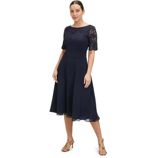 Vera Mont Cocktailkleid mit Spitzenbesatz, Marine, 50