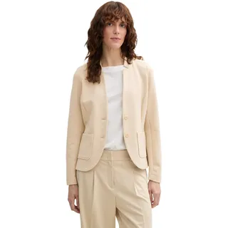TOM TAILOR Damen 1038703 Basic Ottoman Blazer mit Taschen, 21650 - Summer Beige, XXS