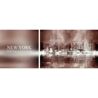 queence Leinwandbild »New York« Abstrakte   Kunst   Modern   New York   Schriftzug   Schriftzüge   Spa   Spa Bilder   Sprüche   Sprüche & Texte Set, Premium-Leinwandstoff, Handarbeit aus Deutschland, Spruch, 2er Set, bunt