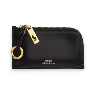 Polo Ralph Lauren für Damen. 427P04988002 Polo ID Leder-Kartenetui mit Reißverschluss schwarz (OSFA), Lässig