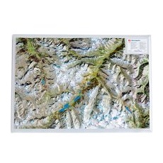 Georelief 3D Reliefkarte Oberengadin - ohne Rahmen - MITTEL