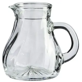 Stölzle Lausitz Salzburg Krug 0,125 l 12er-Set, Glaskrug mit Henkel, Spiralrelief Sternboden, spülmaschinenfest, Milchkännchen Saftkrug Wasserkrug Gastronomiequalität, 5030060
