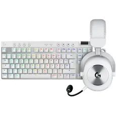 Logitech G PRO X TKL LIGHTSPEED kabellose Gaming-Tastatur PRO X 2 LIGHTSPEED Wireless Gaming Headset, QWERTZ Deutsches Layout, PC, PS5, PS4, Nintendo Switch - Weiß