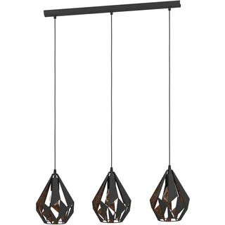 EGLO Carlton 1 3-flg. schwarz/kupfer