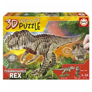 Educa - T-Rex, 3D Puzzle für Erwachsene und Kinder ab 6 Jahren, 82 Teile, Dinosaurier (19182)