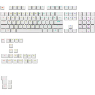 Glorious PC Gaming Race Glorious Gaming - GPBT Backlit-Tastenkappen (Weiß), lichtdurchlässige Legenden, für mechanische Tastaturen der Größen 100%, 75%, 65% - Amerikanische QWERTY-Belegung