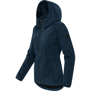 Cordjacke RAGWEAR "Cordjacke Dankka Cordy YOUMODO", Damen, Gr. 3XL, blau (petrol), Obermaterial: 98% Baumwolle CO. 2% Elasthan EL.  Obermaterial: Futter: 100% Polyester PES., figurumspielend hüftbedeckend, hoch geschlossener Ausschnitt, Ärmel ohne Ärmelschlitz elastischer Bund, Jacken Cordjacke, Stylische Damen Übergangsjacke in Feincord-Optik