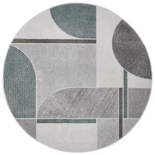 Webteppich , Grau, Petrol, Hellgrau , Textil , Abstraktes , rechteckig , Oeko-Tex® Standard 100 , für Fußbodenheizung geeignet , Teppiche und Böden, Teppiche, Webteppiche