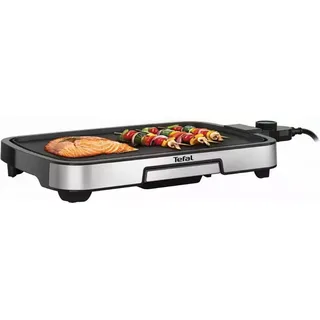 Tefal Plancha Inox CB630D10, Edelstahl, Schwarz, Rechteckig, Drehregler, 462 x 289 mm, 1 Zone(n), 6 Person(en) - Schwarz