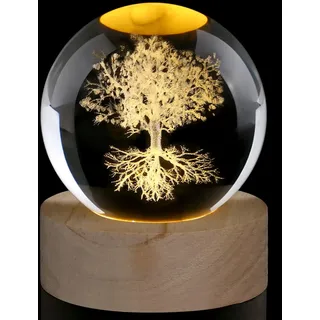 AWARDSEN 60 mm Lebensbaum Kristallkugel, Briefbeschwerer Glaskugel Deko | AWARDSEN lasergeätzte Lebensbaum Kristallkugel Deko Wohnzimmer Glaskugel Geschenke für Frauen