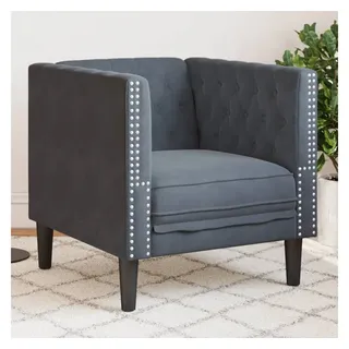 vidaXL Chesterfield-Sessel Dunkelgrau Samt