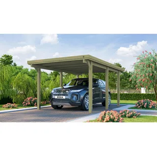 Weka Einzelcarport 617 2,94 x 3,98 m braun inkl. PVC-Dachplatten