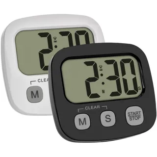 TFA Digitaler Kurzzeitmesser 2er-Set schwarz/weiß