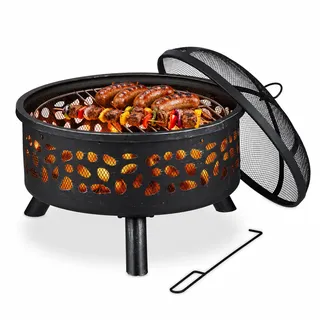 Relaxdays Feuerschale Ø 60 cm Schwarz