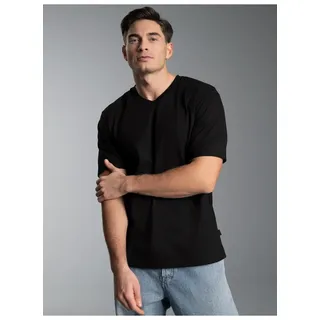TRIGEMA V-Shirt DELUXE schwarz M