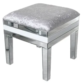 Sitzhocker verspiegelt hocker Glas Luxus Samthocker Spiegelglas