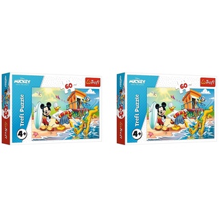 Trefl 17359 Interessanter Tag für Micky und Freunde, Disney Mickey Mouse and Friends 60 Teile, für Kinder ab 4 Jahren Puzzle (Packung mit 2)