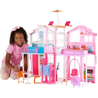 Barbie Kunststoffpuppenhaus Traumvilla rosa DLY32