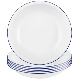 SELTMANN WEIDEN Suppenteller Compact Blaurand ø 20,2 cm 6er Set blau/weiß