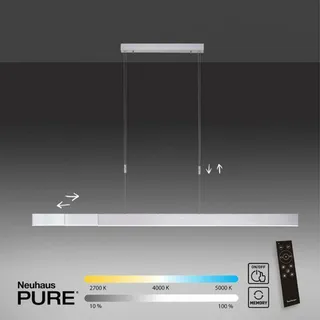 Paul Neuhaus LED Pendelleuchte PURE MOTO e-SLIDE® elektrisch ausfahrbar dimmbar Fernbedienung CCT aluminium Wohnzimmer, Schlafzimmer, Esszimmer, Flur, Küche, Büro 2525-15, 2525-95, 2525-60 - Silber