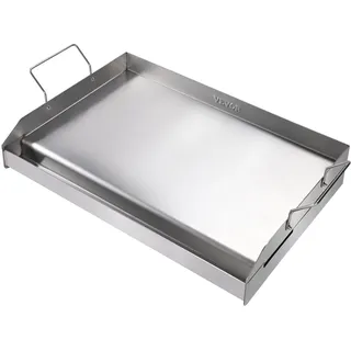 Vevor Grillplatte 430 Edelstahl 58,7 x 39,5 x 9,9 cm, Universal Grillplatte 2 mm Dicke, Verwendbar, für Gasgrill, Kohlegrill & Elektrogrill