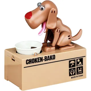 Hungry Dog Sparschwein, Süße Hunde für Mädchen Jungen Kinder EIN neues Sparschwein, Münze Spardose Geburtstagsgeschenk Weihnachten für Kinder (Braun)