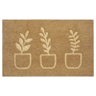 Hanse Home Kokos Fußmatte für Innen 45x75cm – Fussmatte Kokosmatte Schmutzfangmatte Blumen Flower Design, rutschfest für Eingangsbereich & überdachten Außenbereich – Natur